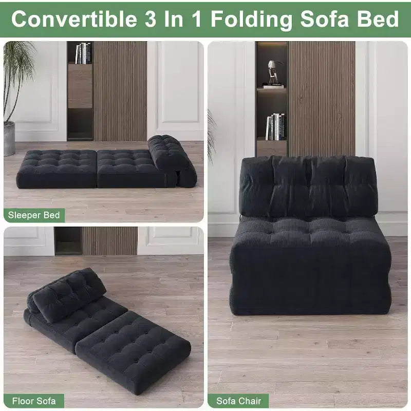 Divano letto pieghevole, Futon convertibile in poltrona letto, Futon trasformabile, Materasso pieghevole con supporto per la schiena, Divano pieghevole portatile, Singolo