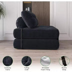 Divano letto pieghevole, Futon convertibile in poltrona letto, Futon trasformabile, Materasso pieghevole con supporto per la schiena, Divano pieghevole portatile, Singolo
