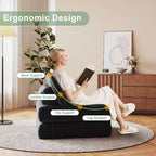 Divano letto pieghevole, Futon convertibile in poltrona letto, Futon trasformabile, Materasso pieghevole con supporto per la schiena, Divano pieghevole portatile, Singolo