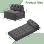 Divano letto pieghevole, Futon convertibile in poltrona letto, Futon trasformabile, Materasso pieghevole con supporto per la schiena, Divano pieghevole portatile, Singolo