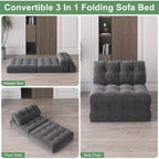 Divano letto pieghevole, Futon convertibile in poltrona letto, Futon trasformabile, Materasso pieghevole con supporto per la schiena, Divano pieghevole portatile, Singolo