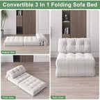 Divano letto pieghevole, Futon convertibile in poltrona letto, Futon trasformabile, Materasso pieghevole con supporto per la schiena, Divano pieghevole portatile, Singolo