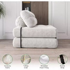 Divano letto pieghevole, Futon convertibile in poltrona letto, Futon trasformabile, Materasso pieghevole con supporto per la schiena, Divano pieghevole portatile, Singolo