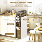 Mobiletto Salvaspazio per Bagno Sottile a 4 Ripiani, Mobiletto Bagno Stretto con Cassetti e Portatovaglioli, Contenitore Sottile Impermeabile in Plastica per Spazi Stretti in Cucina