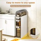 Mobiletto Salvaspazio per Bagno Sottile a 4 Ripiani, Mobiletto Bagno Stretto con Cassetti e Portatovaglioli, Contenitore Sottile Impermeabile in Plastica per Spazi Stretti in Cucina