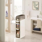 Mobiletto Salvaspazio per Bagno Sottile a 4 Ripiani, Mobiletto Bagno Stretto con Cassetti e Portatovaglioli, Contenitore Sottile Impermeabile in Plastica per Spazi Stretti in Cucina