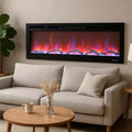 CuisinSmart 72in Electric Fireplace Wall Insert, 12 Flame Color Recessed Wall Mount Fireplace with Dual Heat 750w/1500w, Voice Control Smart Fireplace