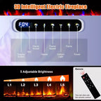 Inserto da Parete per Camino Elettrico da 72 pollici, Camino a Incasso a Parete con 12 Colori Fiamma e Doppia Potenza di Riscaldamento 750w/1500w, Camino Intelligente con Controllo Vocale