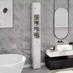 GDFStudio Fayette Tall Slim Bathroom Storage Cabinet with Drawer and Adjustable Shelves