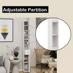 Mobile contenitore alto e stretto per bagno con cassetto e ripiani regolabili