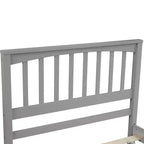 Letto a piattaforma singolo in legno massello, struttura letto singolo in legno con testiera per camera da letto