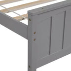 Letto a piattaforma singolo in legno massello, struttura letto singolo in legno con testiera per camera da letto