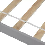 Letto a piattaforma singolo in legno massello, struttura letto singolo in legno con testiera per camera da letto