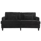Divanetto Sofà in Tessuto Ciniglia Mid-Century, Divano Moderno Imbottito a 2 Posti