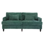 Divanetto Sofà in Tessuto Ciniglia Mid-Century, Divano Moderno Imbottito a 2 Posti