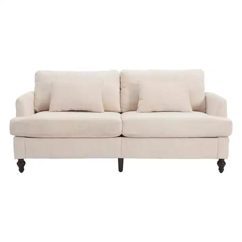 Divanetto Sofà in Tessuto Ciniglia Mid-Century, Divano Moderno Imbottito a 2 Posti
