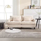 Mid Century Chenille Fabric Loveseat Sofa, 2-Seat Upholstered Modern Couch