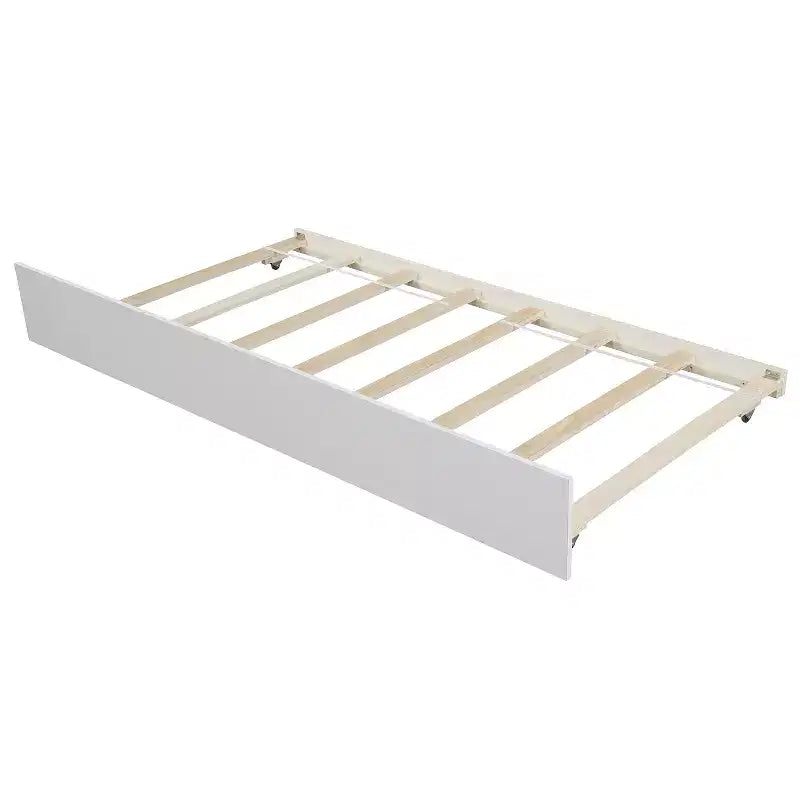 Piattaforma doppia con letto estraibile, struttura del letto in legno con testiera e pediera per la camera da letto