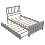 Piattaforma doppia con letto estraibile, struttura del letto in legno con testiera e pediera per la camera da letto