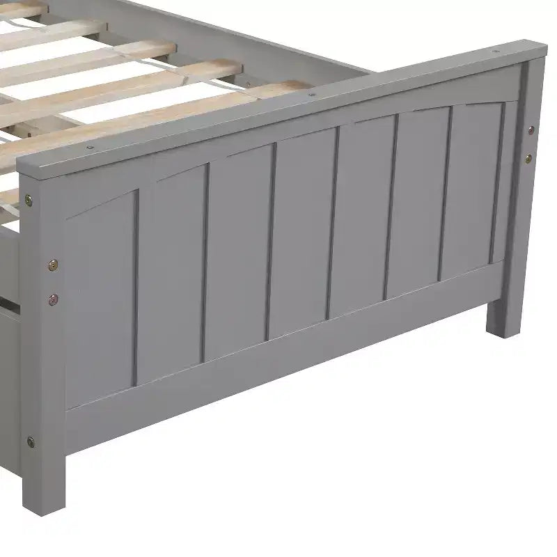 Piattaforma doppia con letto estraibile, struttura del letto in legno con testiera e pediera per la camera da letto