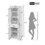 Mobiletto da Bagno Indipendente con Cassetto, Ripiani Regolabili, Ante con Cerniere Ammortizzate, Finitura Verniciata Durevole, Bianco - ModernLuxe