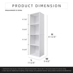 Libreria Etagere in legno alta 41,93 pollici con 4 ripiani regolabili