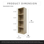 Libreria Etagere in legno alta 41,93 pollici con 4 ripiani regolabili