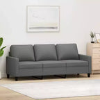 3-seater Sofa Dark Grey 100% Polyester Fabric, Metal, Textilene, Foam