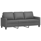 Divano 3 Posti Grigio Scuro Tessuto 100% Poliestere, Metallo, Textilene, Schiuma
