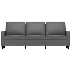 Divano 3 Posti Grigio Scuro Tessuto 100% Poliestere, Metallo, Textilene, Schiuma