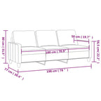 Divano 3 Posti Grigio Scuro Tessuto 100% Poliestere, Metallo, Textilene, Schiuma