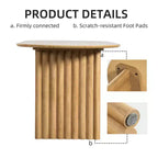 Tavolo da pranzo ovale 79 per 6-8, in legno, per cucina, con piano antigraffio e gambe a strisce, stile moderno-rustico, per soggiorno o cucina, colore naturale