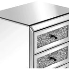 Comodino a specchio con 3 cassetti Tavolino moderno Comodino con finitura a specchio