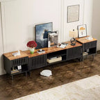 63-inch Mid-Temperature Modern TV Stand | Slatted Grille Doors with Storage Ideal for Living Room, Bedroom, and Entertainment Center
