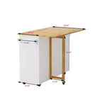 Isola da Cucina con Piano a Ribalta e Cassetti, Carrello da Cucina Mobile con Ripiani, Credenza Pieghevole da Pranzo