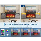 Mobile porta TV moderno con illuminazione a LED, dotato di armadietti e mensole, adatto per camere da letto e soggiorni.