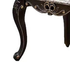 Tavolino, Legno Noce Scuro, Dettagli Intagliati, 71 cm