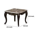 Tavolino, Legno Noce Scuro, Dettagli Intagliati, 71 cm