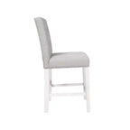 Set di 2 Sgabelli da bar Pritzker ad altezza bancone, bianco antico: Borchie, Rivestimento in Lino - HOMES: Inside + Out