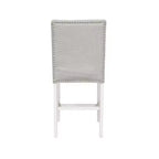 Set di 2 Sgabelli da bar Pritzker ad altezza bancone, bianco antico: Borchie, Rivestimento in Lino - HOMES: Inside + Out