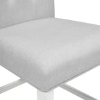 Set di 2 Sgabelli da bar Pritzker ad altezza bancone, bianco antico: Borchie, Rivestimento in Lino - HOMES: Inside + Out