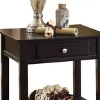 Tavolino d'appoggio Malachi 56 cm nero - Acme Furniture: Piano sollevabile, contenitore, gambe affusolate, mensola